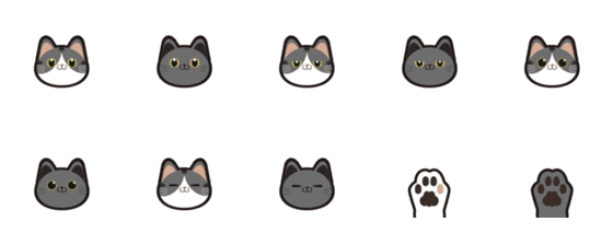[LINE絵文字]猫のごましお絵文字の画像一覧