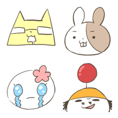 [LINE絵文字] 眼鏡ねこと出っ歯うさぎの画像