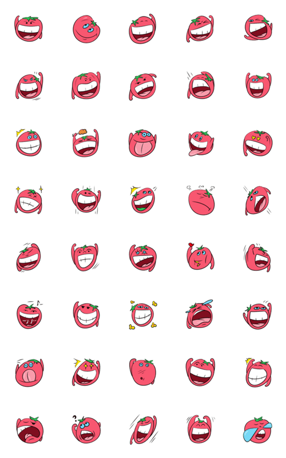 [LINE絵文字]Smile tomato Emojiの画像一覧