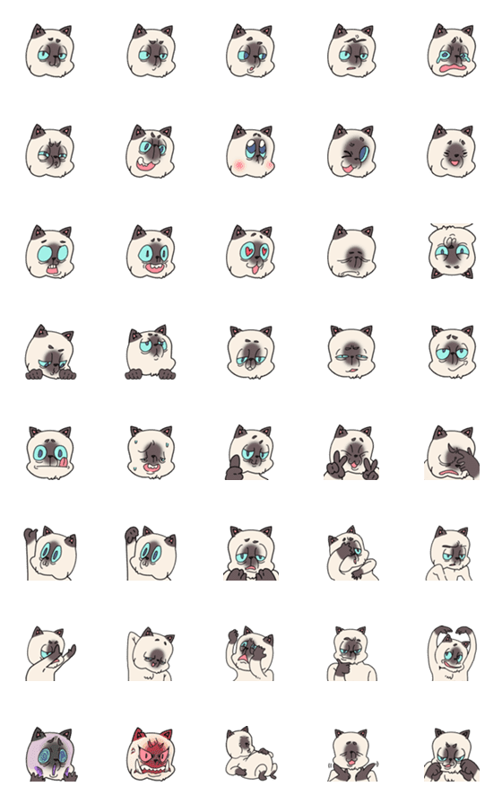 [LINE絵文字]Siamese meow meowの画像一覧