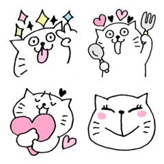 [LINE絵文字] 陽気なネコにゃんの画像