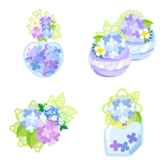 [LINE絵文字] Cute Hydrangea Emoji 2の画像