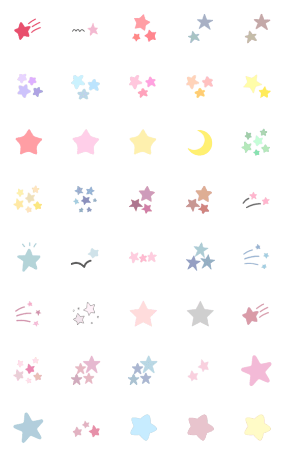 [LINE絵文字]星がたくさんガーリーな絵文字の画像一覧