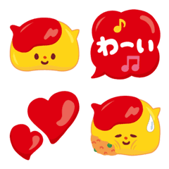 Line絵文字 オムネコちゃんとケチャップ文字 40種類 1円 Line絵文字 オムネコちゃんとケチャップ文字 40種類 1円