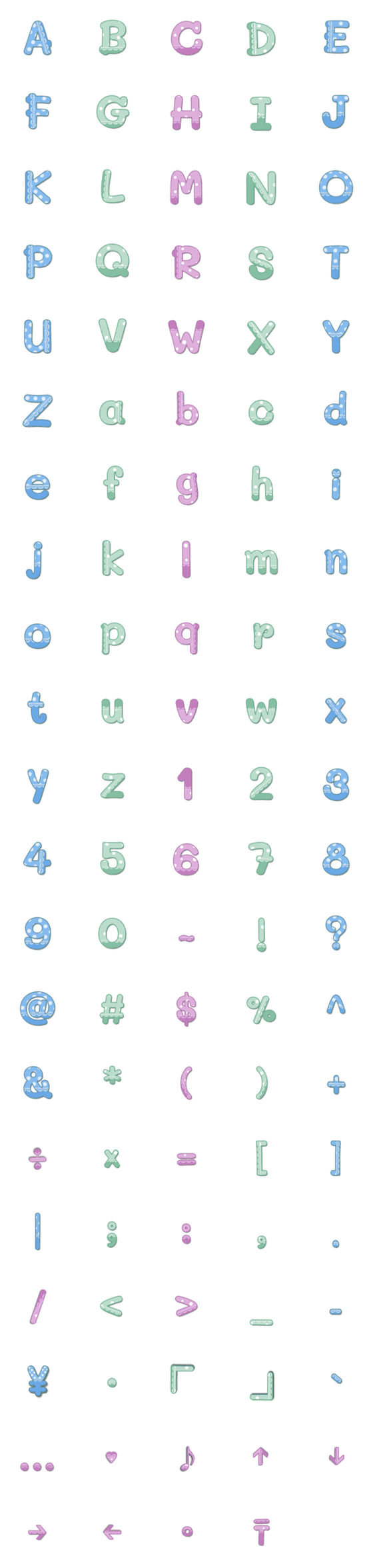 [LINE絵文字]Font pastelの画像一覧