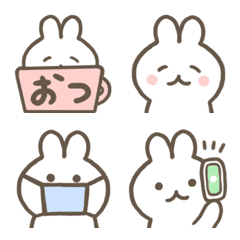 [LINE絵文字] ゆるかわいい！白うさぎさん絵文字の画像