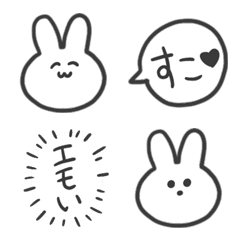 [LINE絵文字] オタクうさぎ×モノトーンの画像