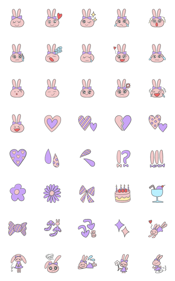 [LINE絵文字]Sweet Bunnyの画像一覧