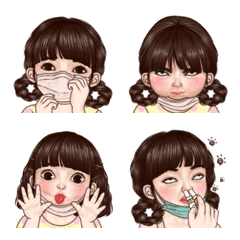 [LINE絵文字] Nami double cute emoji 2 (mask)の画像