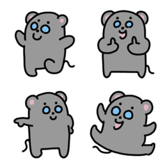 [LINE絵文字] ゆるいネズミの絵文字の画像