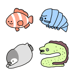 [LINE絵文字] ゆる海の生き物の画像