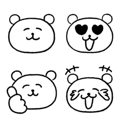 [LINE絵文字] シンプルなゆる〜いくまの画像