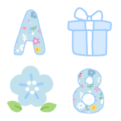 [LINE絵文字] Cutie emoji : ABC Alphabet blue cuteの画像