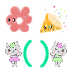 [LINE絵文字] 宇佐美こむみちゃんのクレヨン風絵文字の画像
