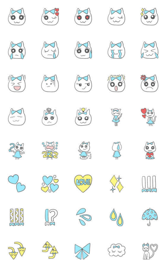 [LINE絵文字]Lovely Kittycatの画像一覧