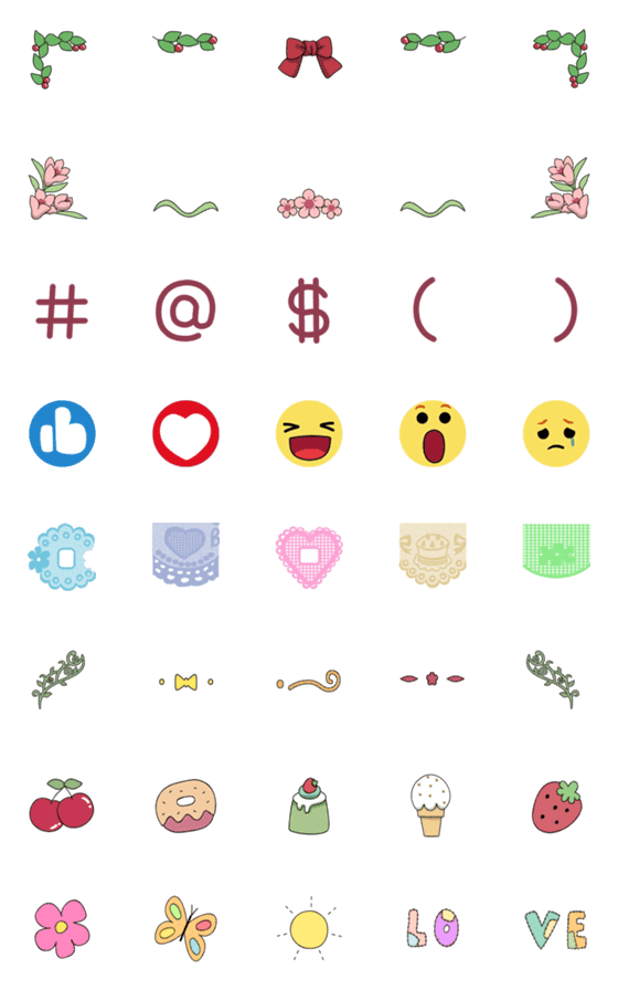 [LINE絵文字]Decora and Symbol Emojiの画像一覧