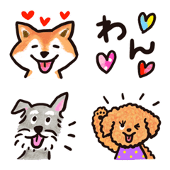 [LINE絵文字] 仲良しわんこ大集合♡絵文字の画像