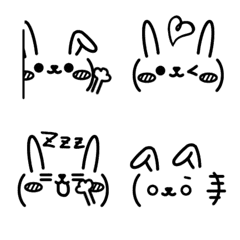 [LINE絵文字] シンプル便利♡うさぎの顔文字の画像