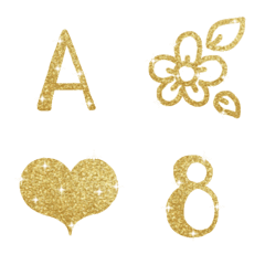 [LINE絵文字] Cutie emoji : ABC alphabet goldの画像