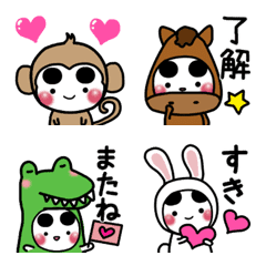 [LINE絵文字] まゆ丸 19 絵文字の画像