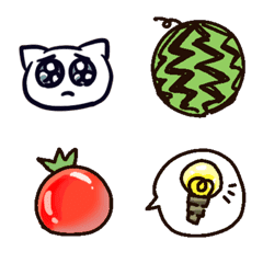 [LINE絵文字] しろねこと野菜と花の画像