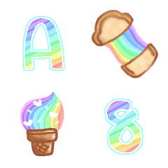 [LINE絵文字] Cutie emoji : ABC alphabet rainbow cuteの画像