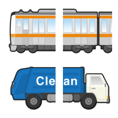[LINE絵文字] つなげて はたらく 乗り物 絵文字の画像
