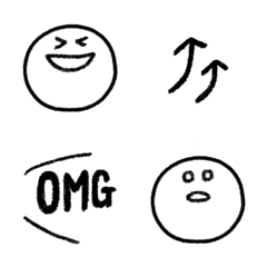 [LINE絵文字] シンプルモノトーン絵文字の画像