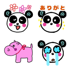 [LINE絵文字] カラフルパンダさん絵文字の画像