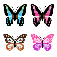 [LINE絵文字] 7色の蝶の画像