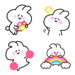 [LINE絵文字] ゆるうさ♡絵文字(4)の画像