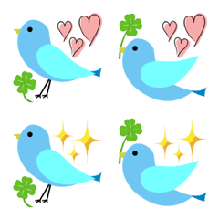 [LINE絵文字] 「幸せの青い鳥」絵文字の画像