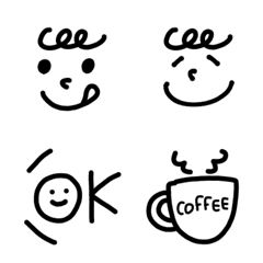 [LINE絵文字] *モノクロのシンプル絵文字*の画像