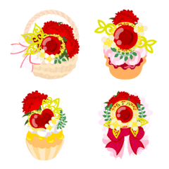 [LINE絵文字] Cute Carnation Emojiの画像