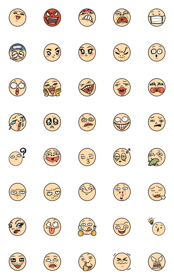 [LINE絵文字]Funny Faces 2の画像一覧