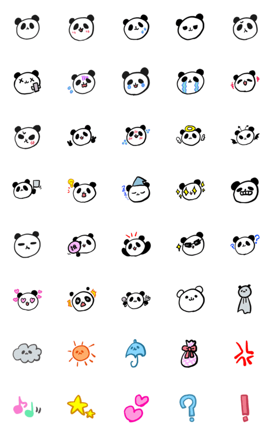[LINE絵文字]表情豊かなパンダの画像一覧