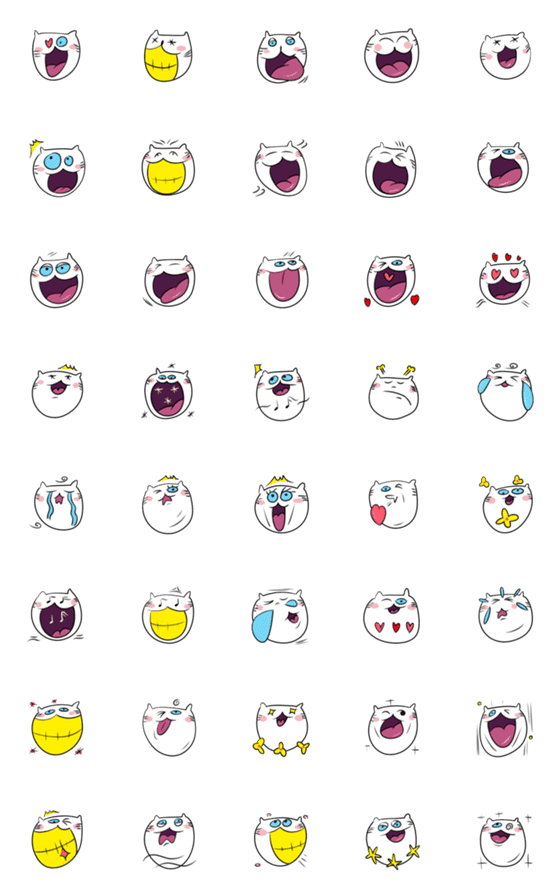 [LINE絵文字]Alway smile cat Emojiの画像一覧