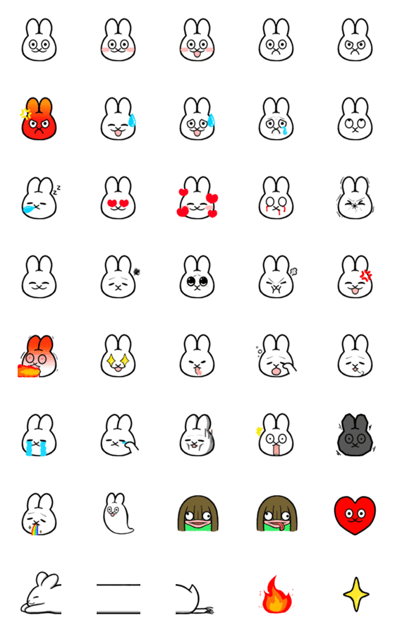 [LINE絵文字]Stupid Rabbit Stickersの画像一覧
