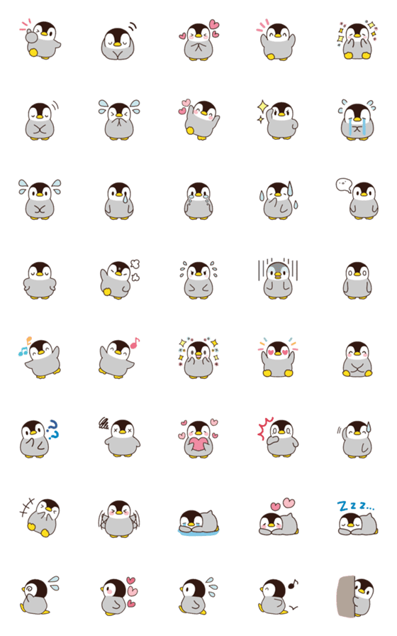 [LINE絵文字]チビかわ♡ペンギン絵文字3の画像一覧