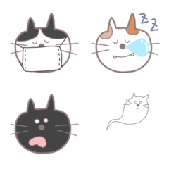 5匹の大人シンプルねこさん絵文字＊＊の絵文字メイン画像