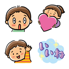 [LINE絵文字] 男の子＆女の子 こども絵文字の画像