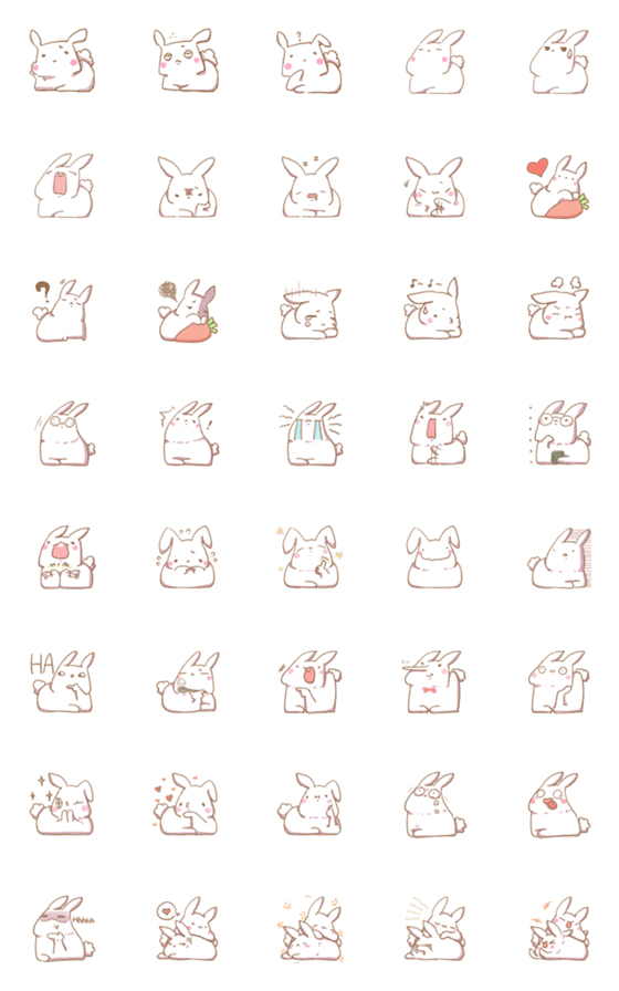 [LINE絵文字]rabbit with handsの画像一覧