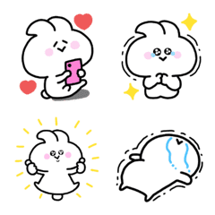 [LINE絵文字] ゆるうさ♡絵文字(5)の画像