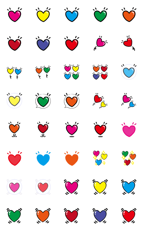 [LINE絵文字]ハートいろいろ4の画像一覧