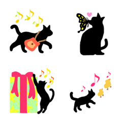 [LINE絵文字] 黒猫のワンポイントの画像