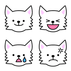 [LINE絵文字] 気持ち伝わる顔絵文字：チワワ犬1シロの画像