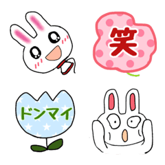 [LINE絵文字] うさぎと風船（絵文字）の画像