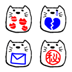 [LINE絵文字] 三色ボールペン風絵文字★にゃんこ③の画像