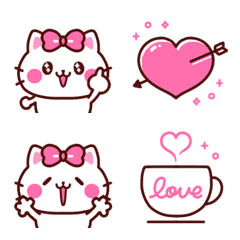 [LINE絵文字] ゆるかわラブリー♡ねこちゃん絵文字♡ 2の画像