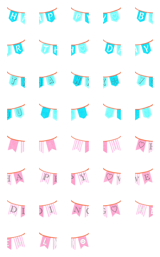 [LINE絵文字]つなげてガーランド Vol.1の画像一覧